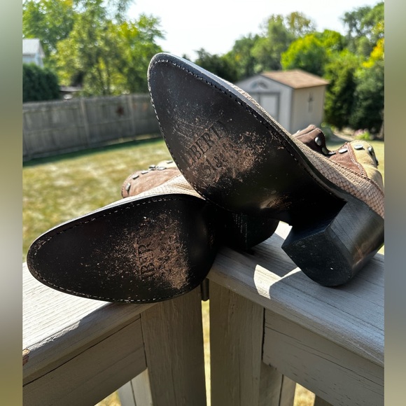 Liberty Black Western ankle boots / booties snakeskin and nubuck leather - Picture 6 of 7